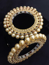 Bollywood Indian Style Bridal Jadaau Bangle Set Gold Plated Rajwadi Jewelry - £81.35 GBP
