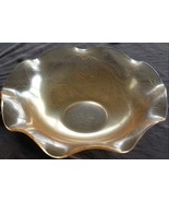 Beautiful Amber Carnival Glass Flared Wavy Rim Bowl - VGC - GORGEOUS SHEEN - £31.55 GBP