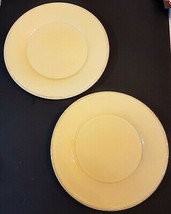 Williams-Sonoma Dinner Plate LOT of 2 Pale Yellow Rustic Edge 11.5&quot; Ston... - £14.24 GBP