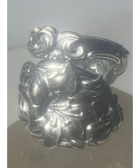 Floral  spoon ring flowers band ring sterling silver women girl - $1,263.66 MXN