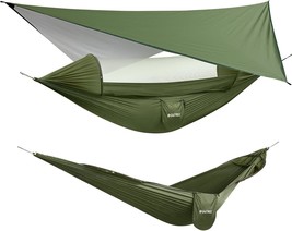 G4Free Large Camping Hammock With Mosquito Net And Rain Fly- 2 Person Po... - £60.07 GBP