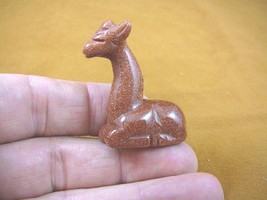 (Y-GIR-SI-561) little orange GIRAFFE giraffes carving FIGURINE gemstone ... - $14.01