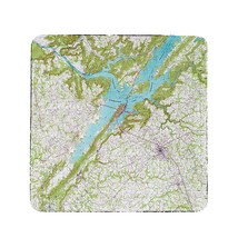 Betsy Drake Lake Guntersville, AL Nautical Map Coaster Set of 4 - £27.37 GBP