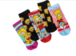 Simpsons 5 Pack Ladies Low Cut Socks Size 4-10 Bart Lisa New With Tags - £12.39 GBP