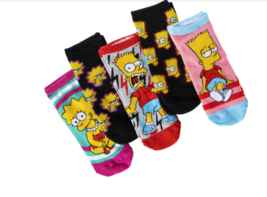 Simpsons 5 Pack Ladies Low Cut Socks Size 4-10 Bart Lisa New With Tags - $16.82