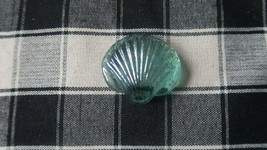 Vintage Green Shell Iridescent Glass Paperweight 1.75&quot; - £9.47 GBP