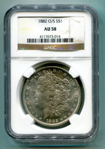1882 O/S Strong Morgan Silver Dollar Ngc AU58 Nice Original Coin From Bobs Coins - £191.86 GBP