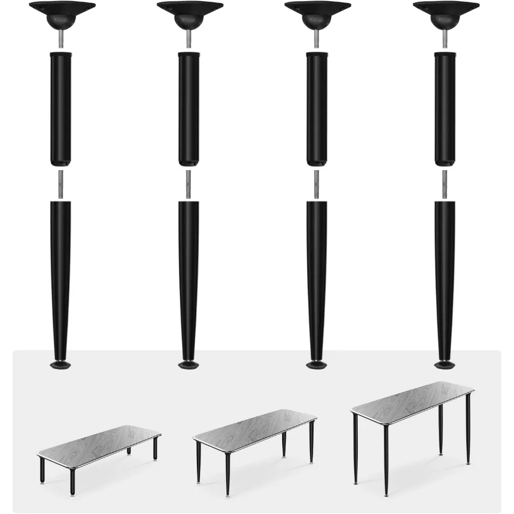 waaliji 3-in-1 Metal Folding Table Legs with Adjustable Floor Protectors f - £65.68 GBP