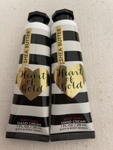 2 Bath &amp; Body Works 1 oz Hand Cream Shea Hearts Of Gold Berry Sweet New - £16.35 GBP
