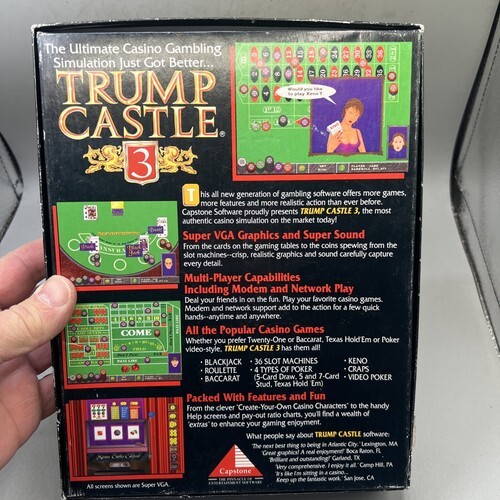 Trump Castle 3 vintage PC game - OBM CD-ROM- complete w/ box and manual Item image 4