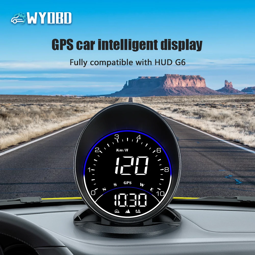 WYOBD G6 GPS HUD Speedometer Auto Driving Direction Time Head Up Display Car - £20.54 GBP+
