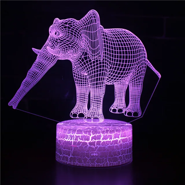 Elephant 3D Night Light Led Table Bedside Lamp for Bedroom Style 6 - $19.99