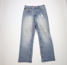 Vintage Y2K Streetwear Mens 34x34 Distressed Baggy Fit Wide Leg Denim Jeans - $59.35