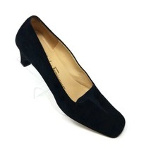 Salvatore Ferragamo Boutique Black Suede Slip On Pumps Italy Womens 7AA Leather - £34.54 GBP