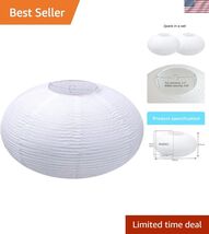 2Pack White Oval Paper lanterns 16”, Chinese Japanese paper lantern ligh... - $49.89