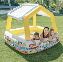 Intex Inflatable Canopy Pool New Summer Water Fun - $24.99