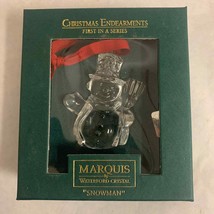 Waterford Crystal Christmas Ornament Marquis Snowman Endearments Holiday NI - $21.77