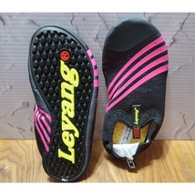 Adult Water Sport Shoes Beach Quick-Dry Barefoot Aqua Socks Black &amp; Pink 6.5-7.5 - £13.60 GBP