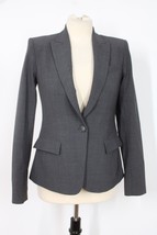 Theory 2 Gray Gabe B Urban Wool Stretch One-Button Peak Lapel Blazer Jacket - £36.40 GBP