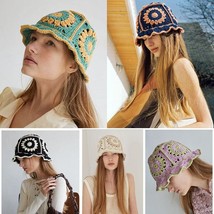 Handmade Flower Crochet Bucket Hat - £9.43 GBP