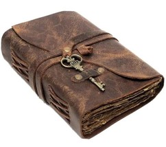 vintage Leather diary Writing Diary Sketch Book With lock - £32.66 GBP