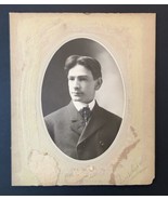 Antique Photo Portrait on Board Young Dapper Man Read Description Damaged - £4.74 GBP