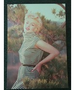 POSTCARD Marilyn Monroe  1954 outside in striped dress - £4.30 GBP