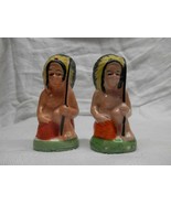 Vintage Indian Native American Salt and Pepper set figures chief NICE - €17,36 EUR