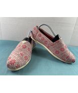 Toms Alpargata Loafers Women 10 M Shoes Red Canvas Snowflake Canvas Slip... - $360.37 MXN