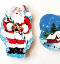 Santa Christmas Holiday Envelope Seals In Notepad Form Vintage NOS Micro... - $19.99