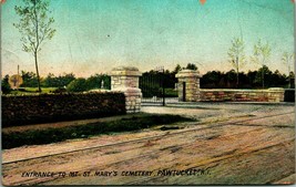Entrance to St Mary Cemetery Pawtucket RI Rhode Island UNP DB Postcard A3 - £6.26 GBP