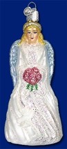 Old World Christmas glass Ornament 01002 blonde Angel wedding bride - $377.65 MXN