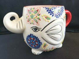 Yokohama Studios Elephant Hand Painted Mug 20 oz. - £14.91 GBP