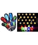 1 SET EMOJI LIGHT BEAM PROJECTOR FINGER RINGS lightup emojis funny faces... - $6.38 CAD