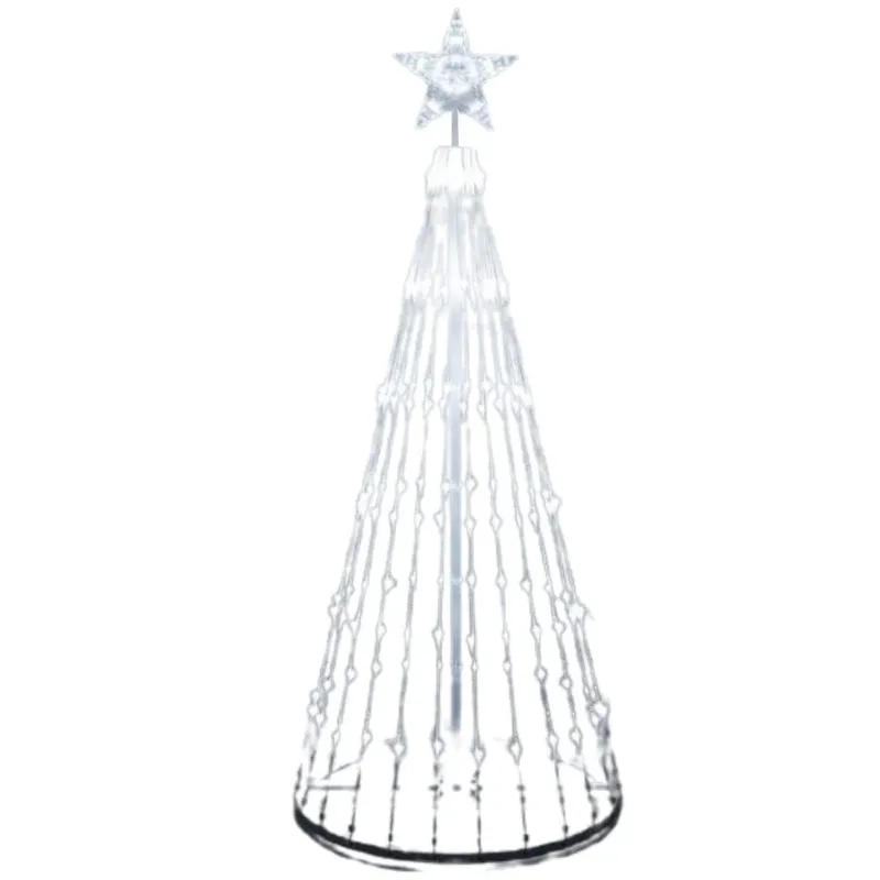 2023 Animated Lightshow Cone Christmas Tree Five Pointed  Waterfall Lamp LED Yar - £136.13 GBP