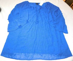 Lane Bryant Women&#39;s Ladies 3/4 Sleeve Blouse Shirt Top Size 18/20W Blue Sheer - £20.72 GBP