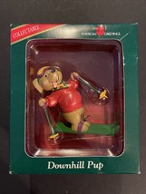 Dog Figurine Tree Ornament Downhill Pup Skier American Greetings Collectible - £11.69 GBP