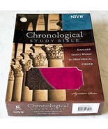 NIV Chronological Study Bible Leathersoft Berry/Earth Brown - Like New i... - $66.39 CAD