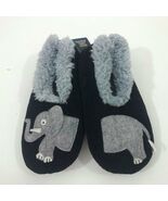 Snoozies Gray Elephant Kids Medium Shoe Size 2/3 Slippers Non-Skid Black - $15.06 CAD