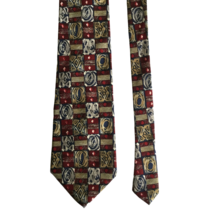 Albert Nipon Vintage Silk Tie Men&#39;s Neck Multicolor Geometric Design - £20.96 GBP