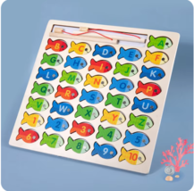 Kid-Inspired Wooden Magnetic Alphabet Fishing Game - £16.15 GBP