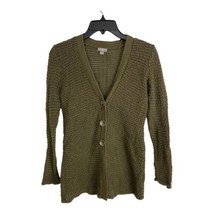 J Jill Womens Sweater Size XS Cardigan Long Sleeve Green Textured Pocket... - £20.62 GBP