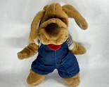 18” - 1981 Ganz Bros Wrinkles Dog Hand Puppet Plush Overalls &amp; Shirt - £19.76 GBP