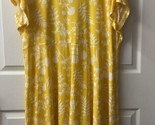 Bobbie Brooks Short Sleeved Mini Dress Plus Size 2x Yellow Floral Jersey - £13.16 GBP