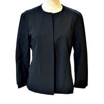 EMANUEL UNGARO Jacket Blazer Womens Size 10 Petite Black Collarless CHIC... - $21.04