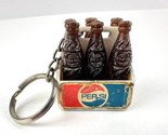 Vintage Pepsi-Cola 6 Pack Bottles Key Chain Shows Age All Stickers in Place - $11.87