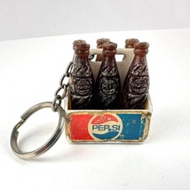 Vintage Pepsi-Cola 6 Pack Bottles Key Chain Shows Age All Stickers in Place - £9.48 GBP