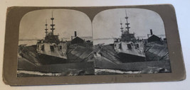 Vintage Ship In Dry Dock Stereoview Card - $4.94