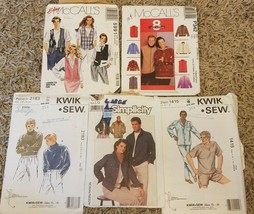 Lot of 5 Cut &amp; Partially Cut Men &amp; Unisex Sewing Patterns Simplicity Mcc... - $10.73
