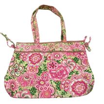Vera Bradley Pink &amp; Green Petal Pink Tote Bag With Floral Pattern - $38.40